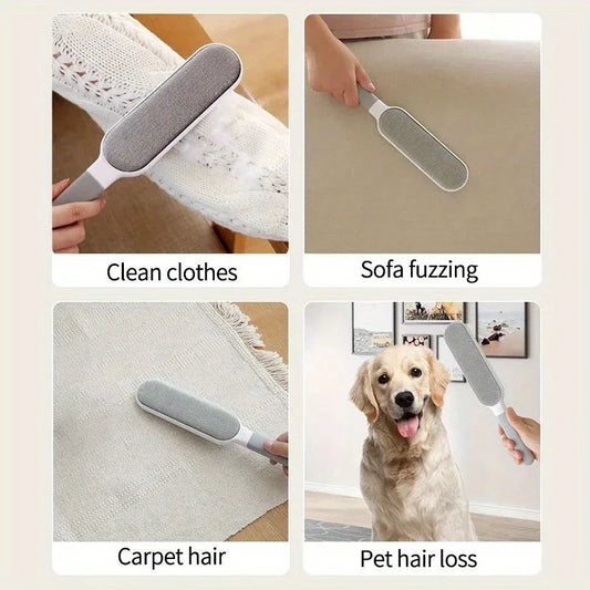 Furvio™Double-Sided Pet Hair Remover, Manual Electrostatic Sticky Lint Brush, for Cat, Clothing, Sofa, Furniture, Carpet Cleaning