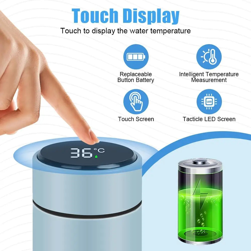 Furvio™500ML Intelligent Temperature Display Thermos Bottle Vacuum Flask 304 Stainless Steel Sports Water Cup Car Insulated Cup
