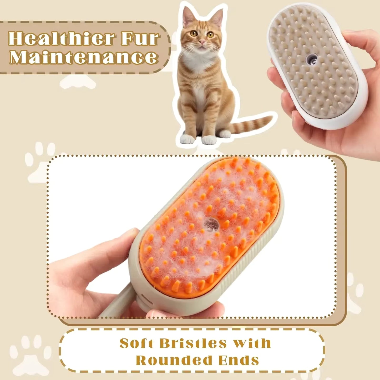 Furvio™ 3-in-1 Steam Grooming Brush for Cats & Dogs
