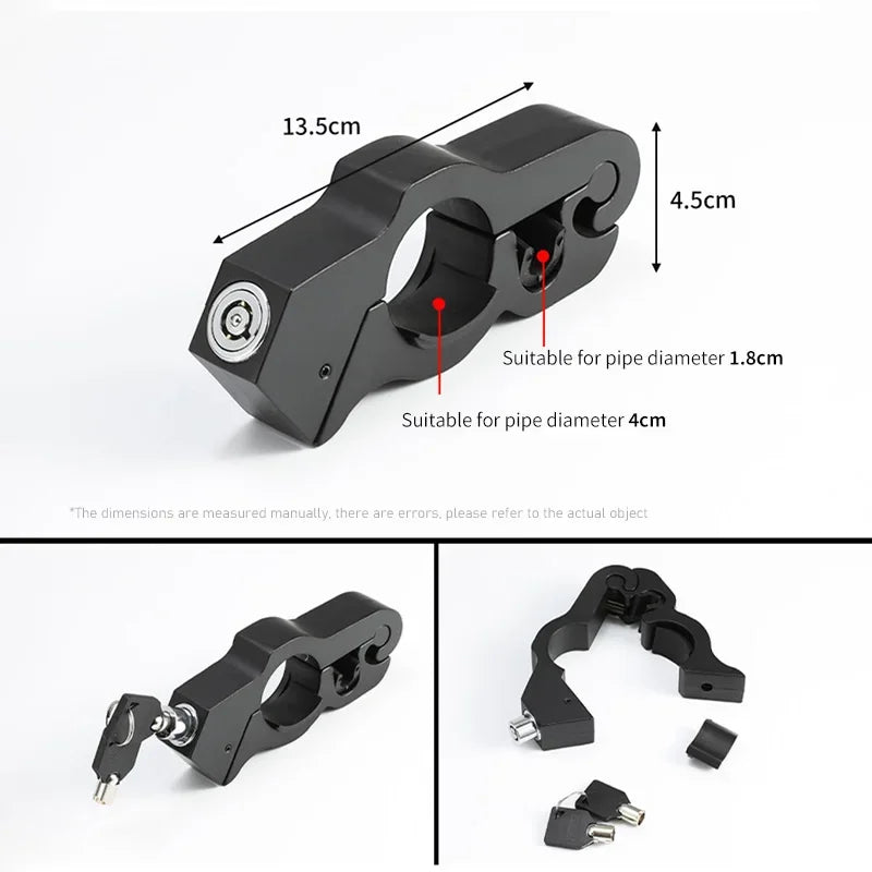 Furvio™Motorcycle Handlebar Lock Handlebar Brake Handle Solid Lock Imitating Steal Lock Pull Rod ATV Dirt Street Bikes Anti Theft