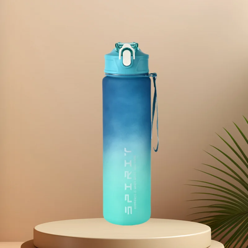 Furvio™Sports Water Bottle with Time-Tracking Straw Leak Proof Locking Flip Cover for Easy Carry Ideal for Outdoor Adventures