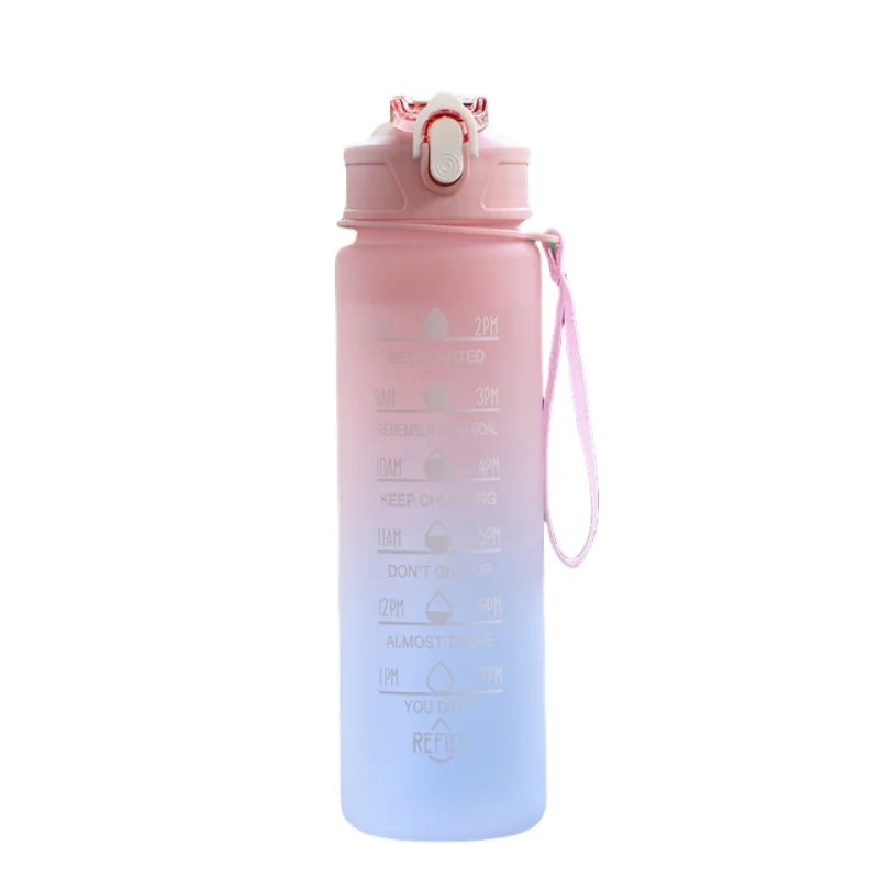 Furvio™Sports Water Bottle with Time-Tracking Straw Leak Proof Locking Flip Cover for Easy Carry Ideal for Outdoor Adventures