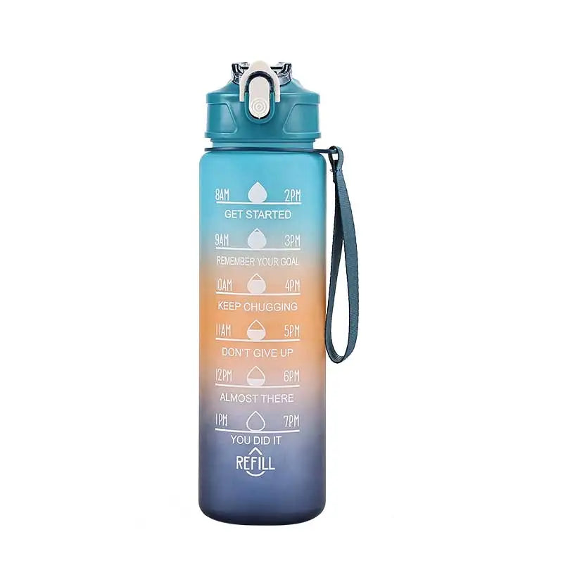 Furvio™Sports Water Bottle with Time-Tracking Straw Leak Proof Locking Flip Cover for Easy Carry Ideal for Outdoor Adventures