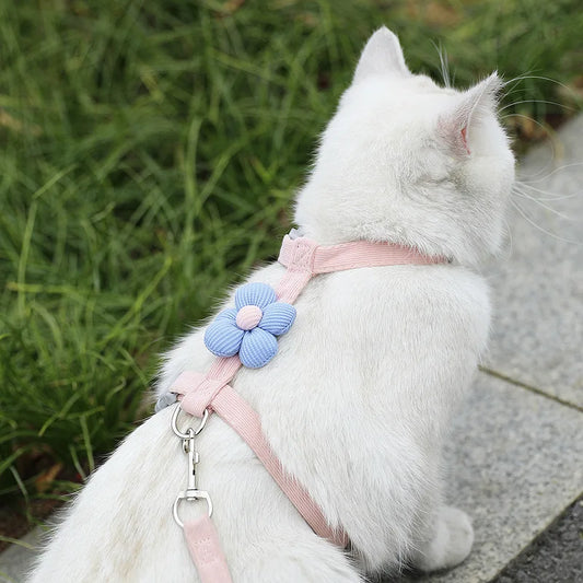 Furvio™ Cat Harness and Leash Sets Adjustable Dog Harness for Small Dog Leash Breashable Pet Harness Out Walking Dog Strap Cat Accessory