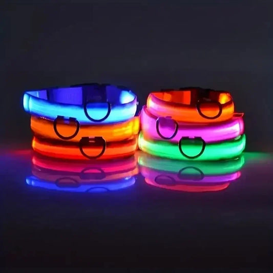Furvio™Light Up LED Pet Dog Collar Safety Night Walking Flashing Glow In The Dark LED Pet Dog Battery Collar Small Medium Large Dog