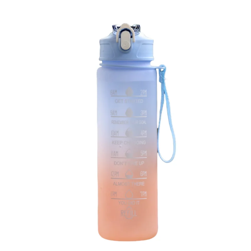 Furvio™Sports Water Bottle with Time-Tracking Straw Leak Proof Locking Flip Cover for Easy Carry Ideal for Outdoor Adventures
