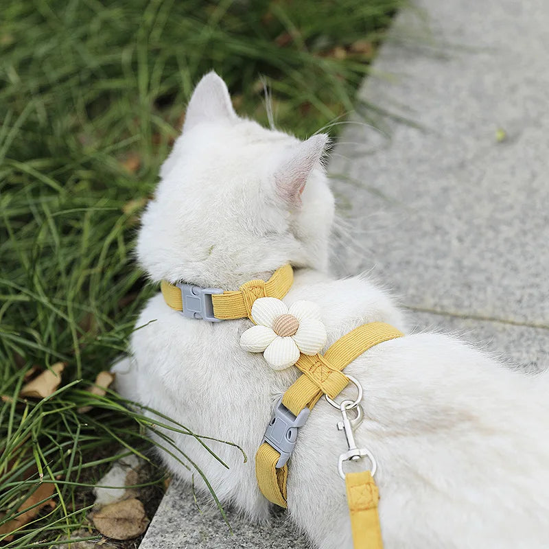Furvio™ Cat Harness and Leash Sets Adjustable Dog Harness for Small Dog Leash Breashable Pet Harness Out Walking Dog Strap Cat Accessory