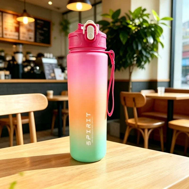 Furvio™Sports Water Bottle with Time-Tracking Straw Leak Proof Locking Flip Cover for Easy Carry Ideal for Outdoor Adventures