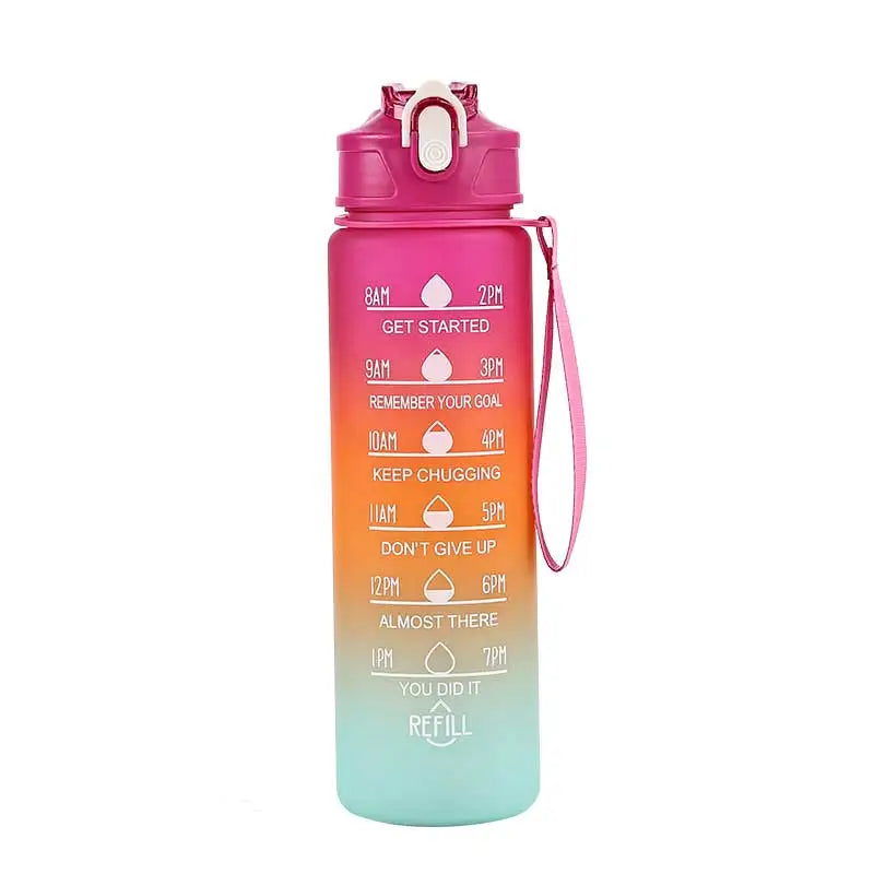Furvio™Sports Water Bottle with Time-Tracking Straw Leak Proof Locking Flip Cover for Easy Carry Ideal for Outdoor Adventures