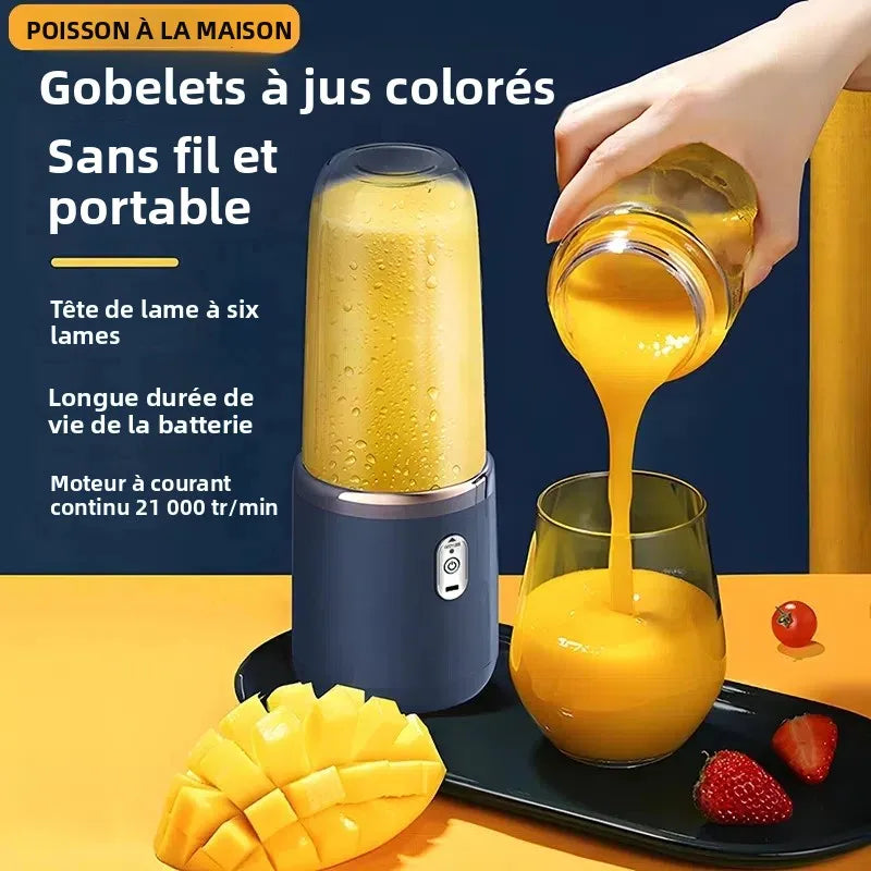 Furvio™Portable Blender Bottle Electric 6 Blades Multifunction Juice Blender Fresh Juice Smoothie Blender Ice CrushCup Food Processor