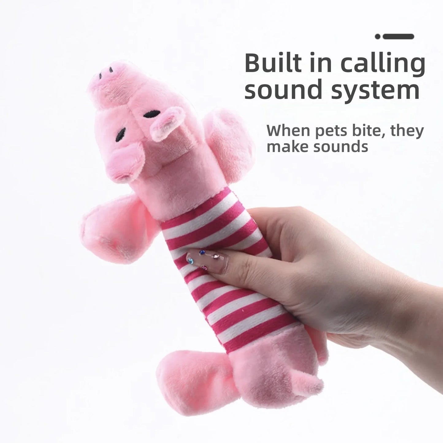 Furvio™ Pet Dogs, Cats, Plush Cartoon Embroidery, Bite Resistant and Stress Relieving, Ducks, Pigs, Elephants, Cute Vocalizations Toys