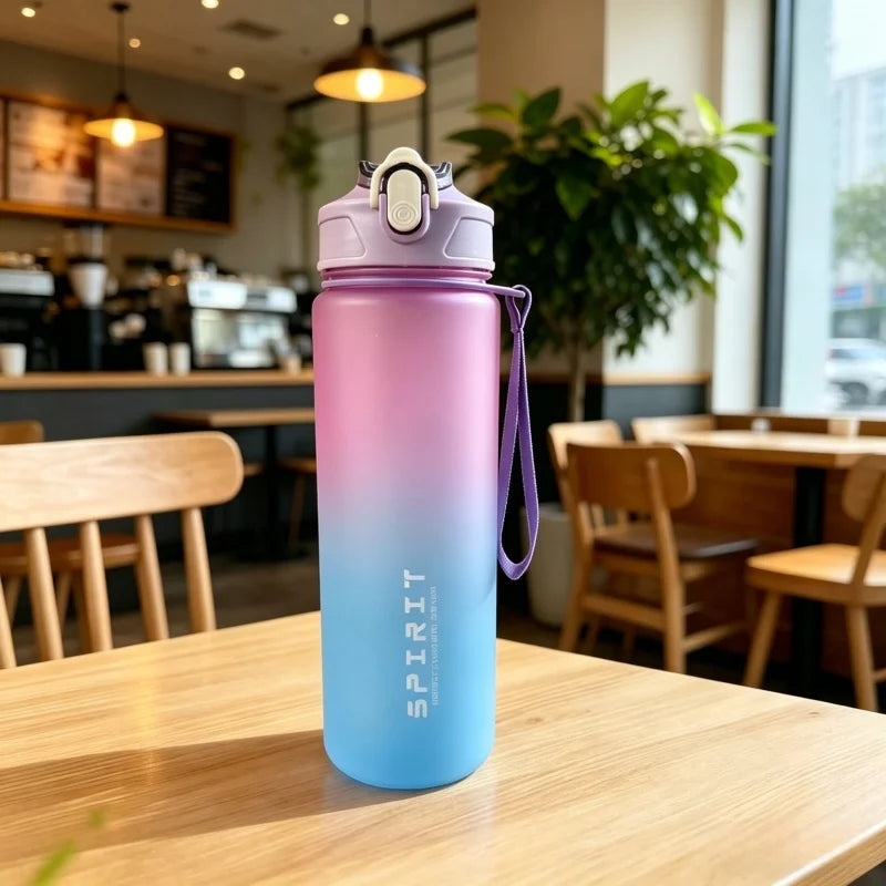 Furvio™Sports Water Bottle with Time-Tracking Straw Leak Proof Locking Flip Cover for Easy Carry Ideal for Outdoor Adventures