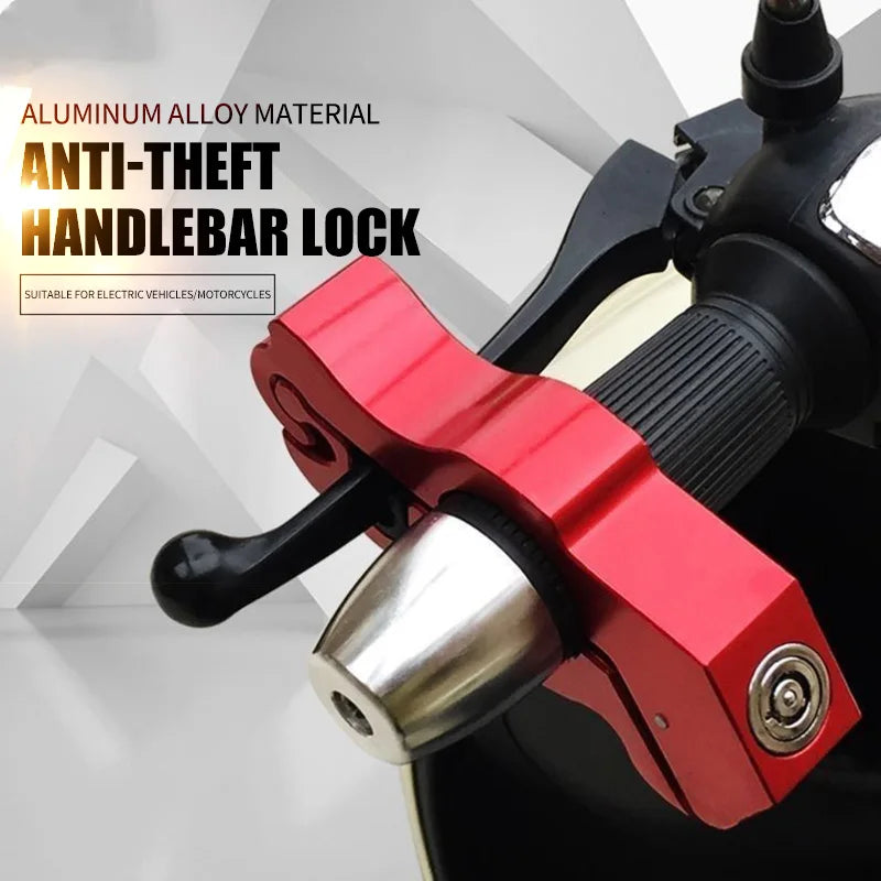Furvio™Motorcycle Handlebar Lock Handlebar Brake Handle Solid Lock Imitating Steal Lock Pull Rod ATV Dirt Street Bikes Anti Theft