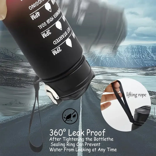 Furvio™Sports Water Bottle with Time-Tracking Straw Leak Proof Locking Flip Cover for Easy Carry Ideal for Outdoor Adventures