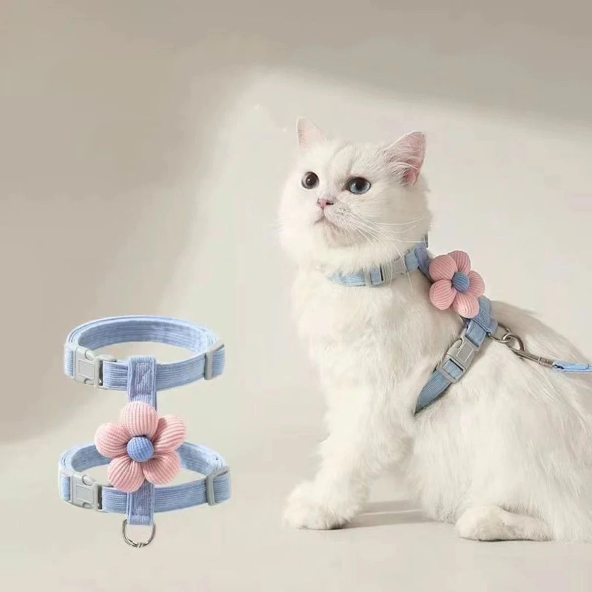 Furvio™ Cat Harness and Leash Sets Adjustable Dog Harness for Small Dog Leash Breashable Pet Harness Out Walking Dog Strap Cat Accessory