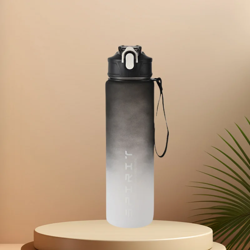 Furvio™Sports Water Bottle with Time-Tracking Straw Leak Proof Locking Flip Cover for Easy Carry Ideal for Outdoor Adventures