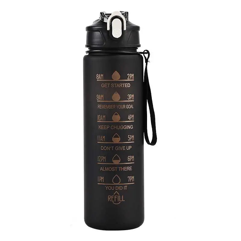 Furvio™Sports Water Bottle with Time-Tracking Straw Leak Proof Locking Flip Cover for Easy Carry Ideal for Outdoor Adventures