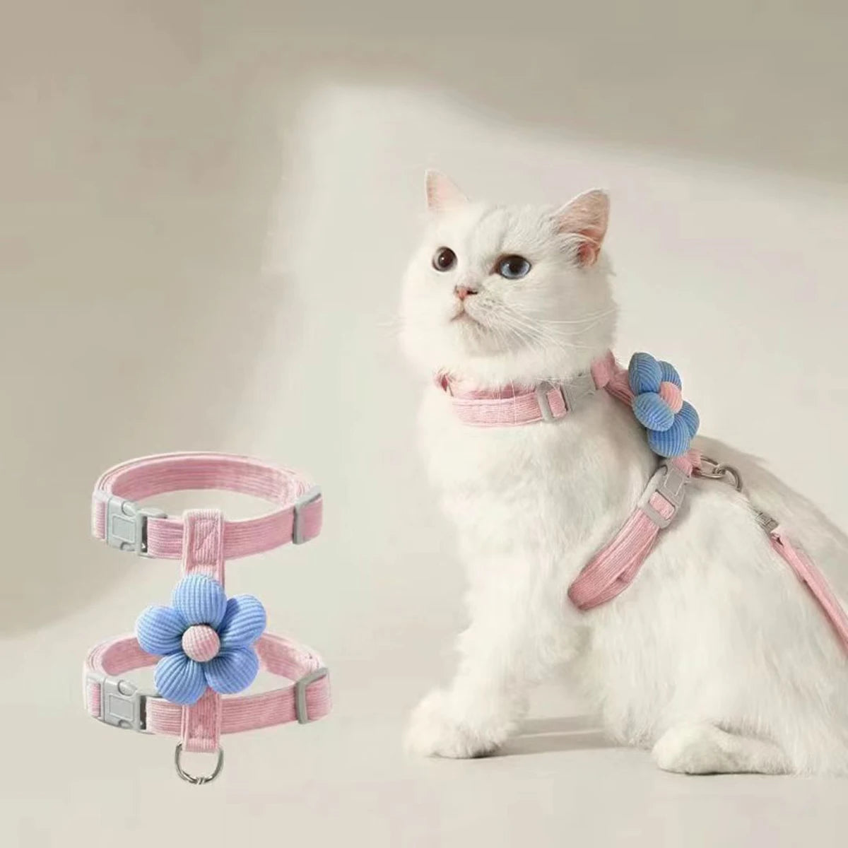 Furvio™ Cat Harness and Leash Sets Adjustable Dog Harness for Small Dog Leash Breashable Pet Harness Out Walking Dog Strap Cat Accessory