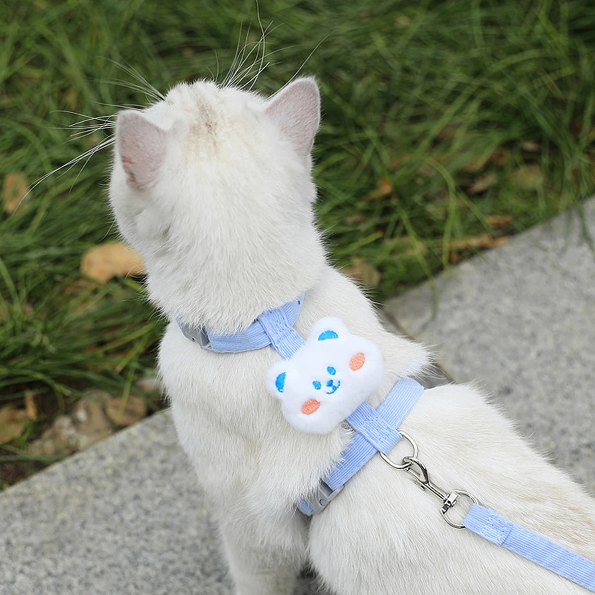 Furvio™ Cat Harness and Leash Sets Adjustable Dog Harness for Small Dog Leash Breashable Pet Harness Out Walking Dog Strap Cat Accessory
