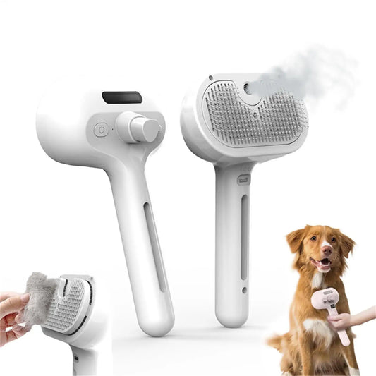 Furvio™  3-in-1 Pet Grooming Brush – Steam Spray, Hair Removal & Dematting Tool for Cats & Dogs