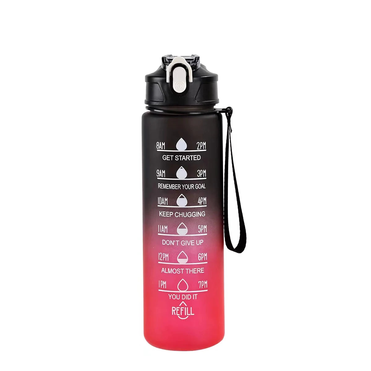 Furvio™Sports Water Bottle with Time-Tracking Straw Leak Proof Locking Flip Cover for Easy Carry Ideal for Outdoor Adventures