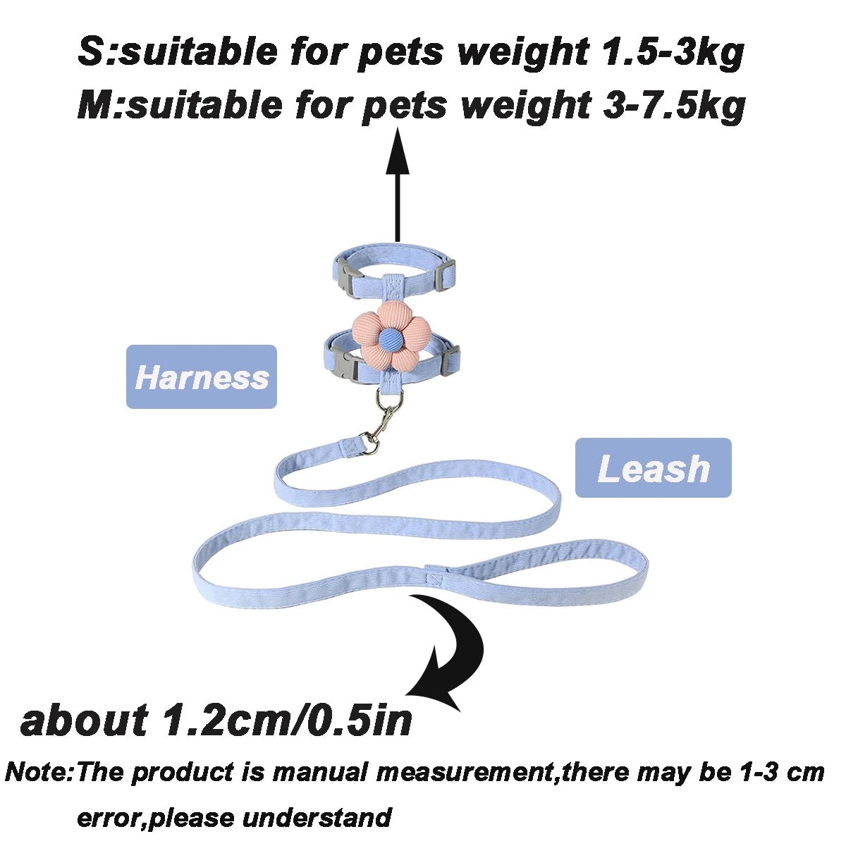 Furvio™ Cat Harness and Leash Sets Adjustable Dog Harness for Small Dog Leash Breashable Pet Harness Out Walking Dog Strap Cat Accessory