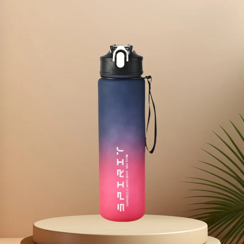 Furvio™Sports Water Bottle with Time-Tracking Straw Leak Proof Locking Flip Cover for Easy Carry Ideal for Outdoor Adventures